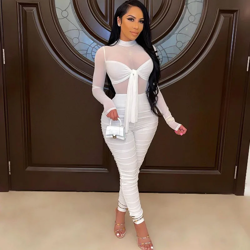 Sexy Mesh Sheer Bodycon Jumpsuit Women Long Sleeve Bow Tie Skinny Ruched Club Party Romper Elegant Overalls Combinaison Femme
Sexy Mesh Sheer Bodycon Jumpsuit Women Long Sleeve Bow Tie Skinny Ruched Club Party Romper Elegant Overalls Combinaison Femme