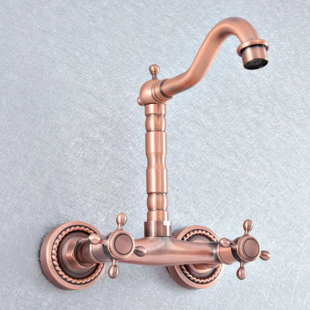 Antique Red Copper Kitchen Faucet Dual Handle wall mounted 360 Rotate Swivel Bathroom Basin Sink Mixer Tap Lsf859
Antique Red Copper Kitchen Faucet Dual Handle wall mounted 360 Rotate Swivel Bathroom Basin Sink Mixer Tap Lsf859