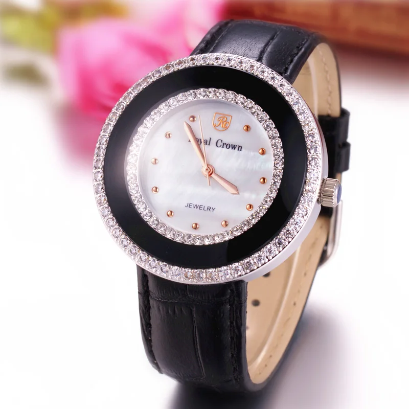 Royal Crown Luxury Clock Lady Women's Watch Fashion Hours Dress Colorful Bracelet Brass Rhinestone Girl's Birthday Gift Box
Royal Crown Luxury Clock Lady Women's Watch Fashion Hours Dress Colorful Bracelet Brass Rhinestone Girl's Birthday Gift Box