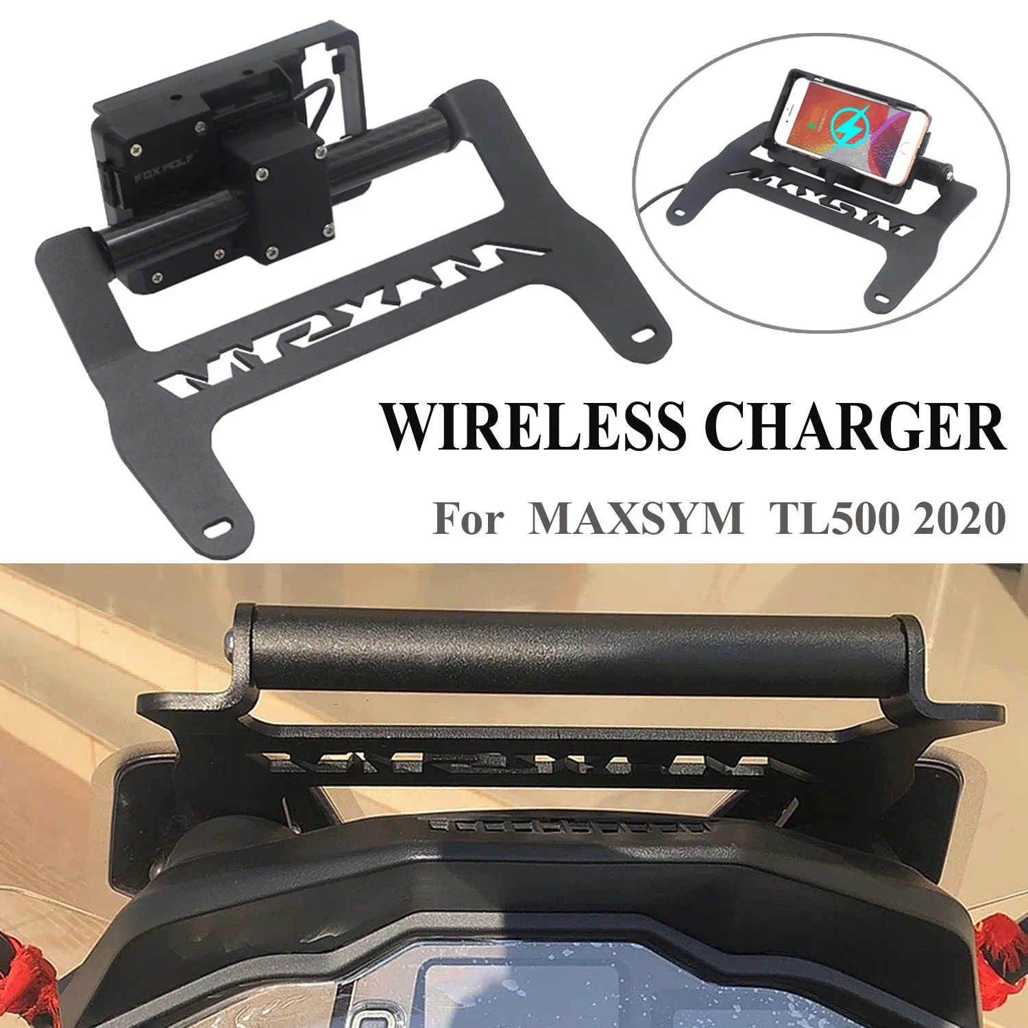 For SYM MAXSYM TL 500 TL500 2020 Motorcycle Front Phone Stand Holder Wireless Charging GPS Navigaton Plate Bracket
For SYM MAXSYM TL 500 TL500 2020 Motorcycle Front Phone Stand Holder Wireless Charging GPS Navigaton Plate Bracket
