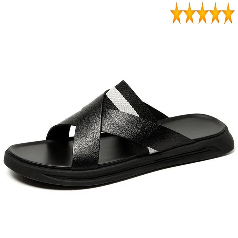 Men Summer Fashion Luxury 2021 Genuine Leather Sandals High Quality Black Beach Slippers Male Casual Outdoor Sandalias Hombre
Men Summer Fashion Luxury 2021 Genuine Leather Sandals High Quality Black Beach Slippers Male Casual Outdoor Sandalias Hombre