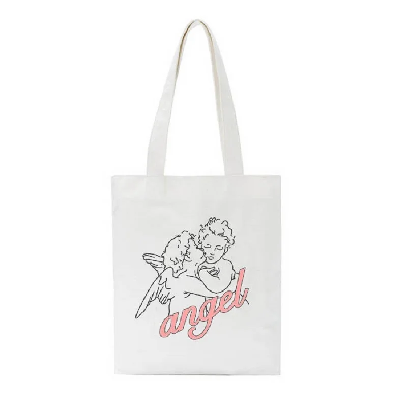 Women Cute Art Angel Cotton Canvas Shopper Bag Girl Harajuku 90s Y2K Classic Vintage Shoulder Handbag Female Bolsa Compr
Women Cute Art Angel Cotton Canvas Shopper Bag Girl Harajuku 90s Y2K Classic Vintage Shoulder Handbag Female Bolsa Compr