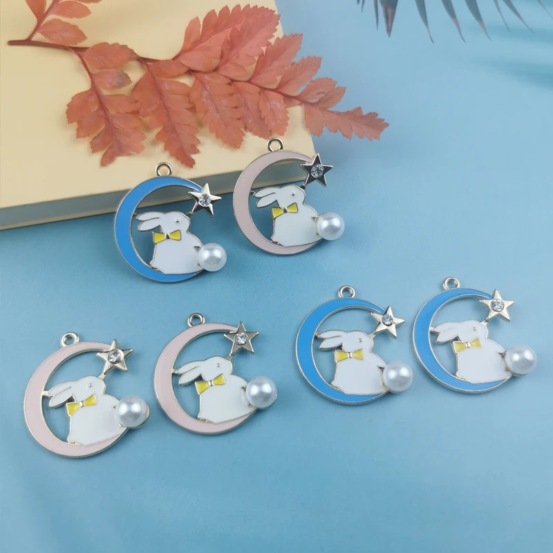 10pcs Fashion Enamel Two Colors Rabbit Moon Charms Alloy Gold Tone Animal Pendant Necklace Bracelet Jewelry Making Accessory
10pcs Fashion Enamel Two Colors Rabbit Moon Charms Alloy Gold Tone Animal Pendant Necklace Bracelet Jewelry Making Accessory