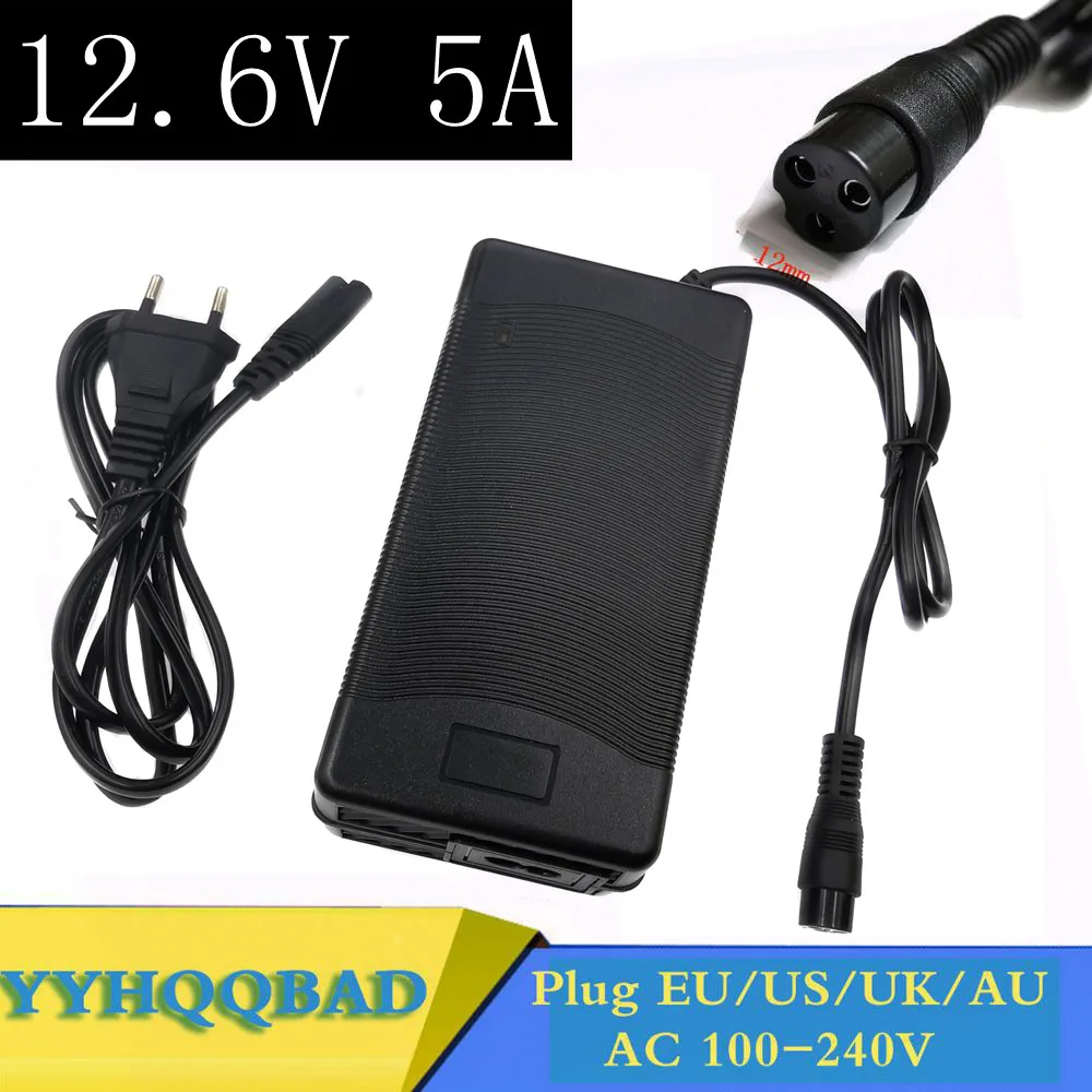 12.6V 5A Charger Combination of 18650 Li-ion Lithium Battery Pack Charger US EU Plug 12.6 v charger 3-Prong Inline connector
12.6V 5A Charger Combination of 18650 Li-ion Lithium Battery Pack Charger US EU Plug 12.6 v charger 3-Prong Inline connector