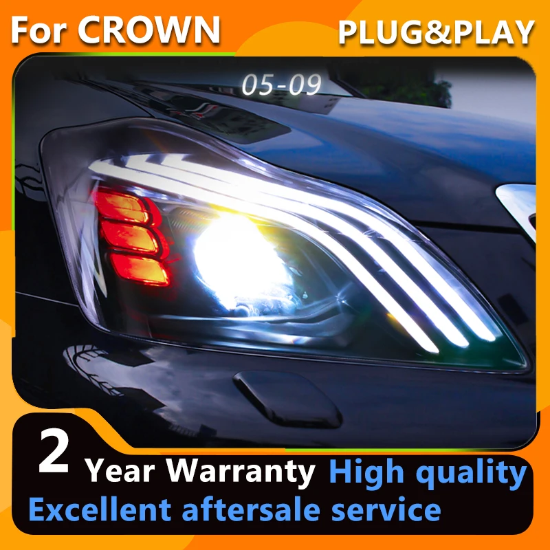 YCYON For TOYOTA CROWN 2005-2009 Maybach Type Headlights LED Headlight LED Dynamic Turn Signal Lights Angel Eye Auto Accessories
YCYON For TOYOTA CROWN 2005-2009 Maybach Type Headlights LED Headlight LED Dynamic Turn Signal Lights Angel Eye Auto Accessories