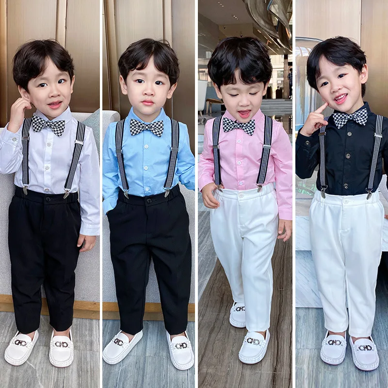 Children College Style Multicolor Strap Clothing Set Autumn Boys Shirt Pants Bowtie Clothing Set Kids Party Performance Costume
Children College Style Multicolor Strap Clothing Set Autumn Boys Shirt Pants Bowtie Clothing Set Kids Party Performance Costume