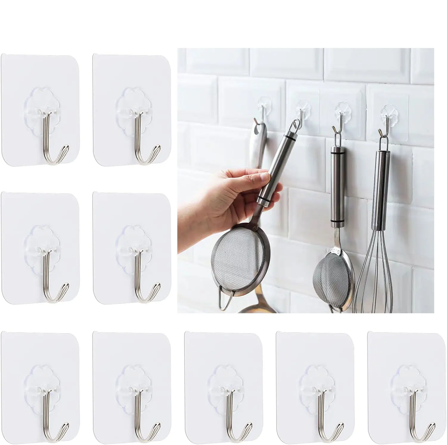 20Pcs Transparent Hooks Strong Self Adhesive Door Wall Hanging Hook Kitchen Bathroom Weight Suction Rack Suction Cup Suction Cup
20Pcs Transparent Hooks Strong Self Adhesive Door Wall Hanging Hook Kitchen Bathroom Weight Suction Rack Suction Cup Suction Cup