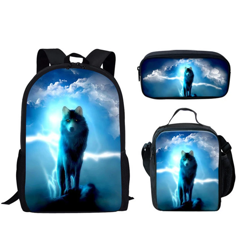 Color animal 3pcs Set Girl Boy Backpack Wolf Printing Schoolbag College Student Mochila Rucksack Kid School Bags
Color animal 3pcs Set Girl Boy Backpack Wolf Printing Schoolbag College Student Mochila Rucksack Kid School Bags