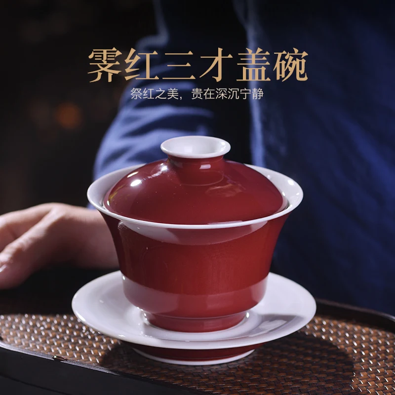 |Jingdezhen Ceramic handmade red cover bowl red ceramic tea set large Kung Fu tea cup tea bowl three just cover bowl
|Jingdezhen Ceramic handmade red cover bowl red ceramic tea set large Kung Fu tea cup tea bowl three just cover bowl
