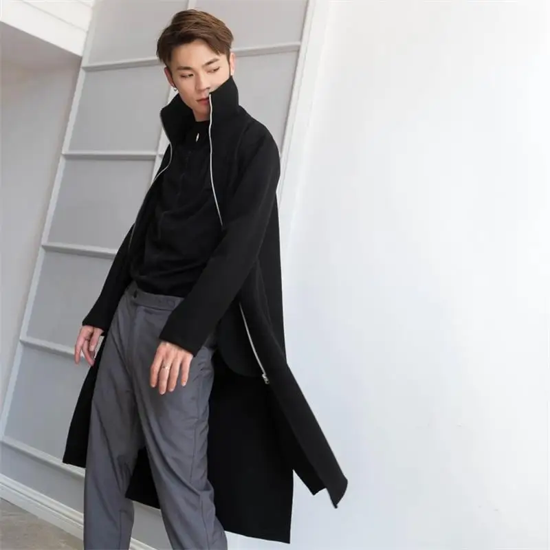 Men's coat autumn winter new fashion men's coat long stand collar wool coat men's coat split trench coat trend 
Men's coat autumn winter new fashion men's coat long stand collar wool coat men's coat split trench coat trend