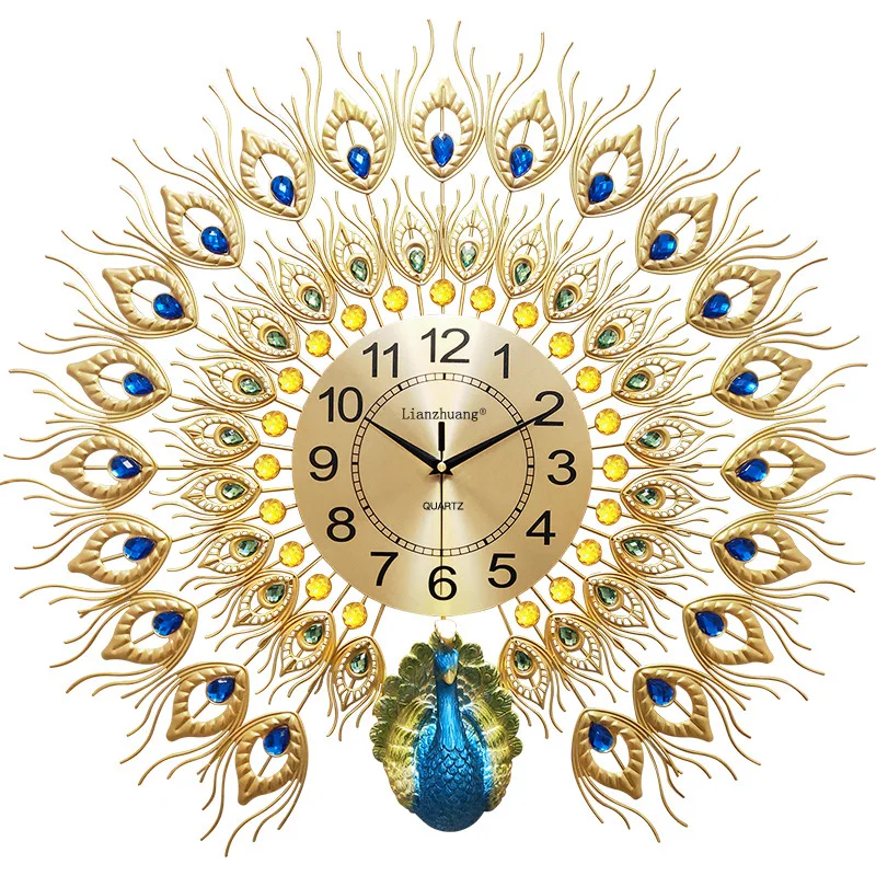 Exquisite Peacock Art Wall Clock Corridor Living Room Wall Decoration Metal Peacock Hanging Clock Decorative Clocks Home Decor
Exquisite Peacock Art Wall Clock Corridor Living Room Wall Decoration Metal Peacock Hanging Clock Decorative Clocks Home Decor