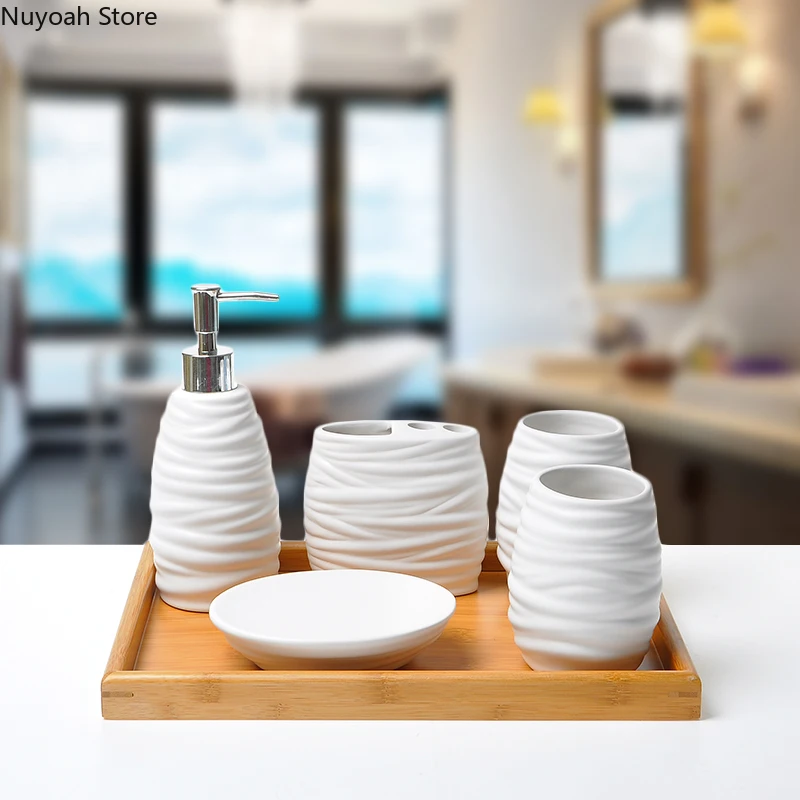 Home Bathroom Kit White Ceramic Toothbrush Holder Soap Dish Lotion Bottle Bathroom Decoration Accessories/toothpaste Dispenser
Home Bathroom Kit White Ceramic Toothbrush Holder Soap Dish Lotion Bottle Bathroom Decoration Accessories/toothpaste Dispenser