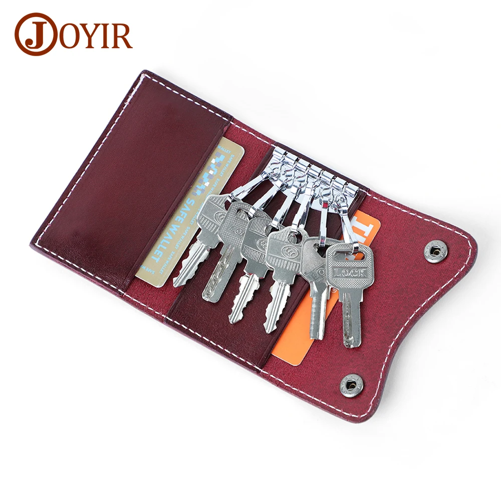 JOYIR Vintage Genuine Leather Key Holder Men Women Keys Pouch Card Holder Housekeeper Keys 6 Rings Cover Leather Key Case
JOYIR Vintage Genuine Leather Key Holder Men Women Keys Pouch Card Holder Housekeeper Keys 6 Rings Cover Leather Key Case