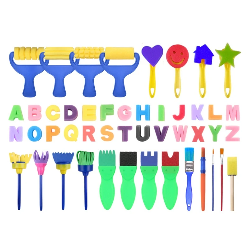 47Pcs Kids Painting Kits Early Children Painting Foam Sponge Brush Tools Kit DIY Learning Sponges Brush Letters Set Kids Craft
47Pcs Kids Painting Kits Early Children Painting Foam Sponge Brush Tools Kit DIY Learning Sponges Brush Letters Set Kids Craft