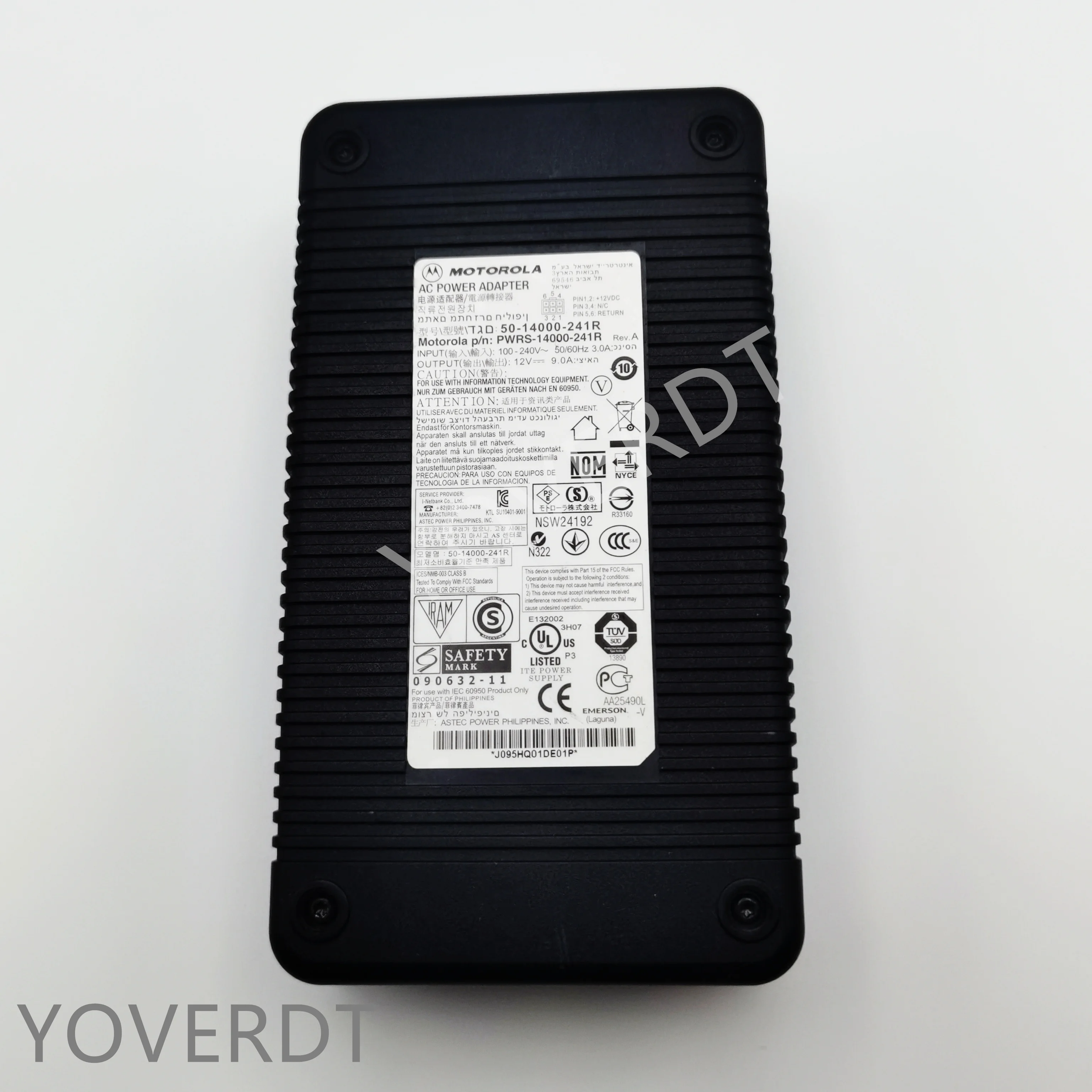 Original AC Power Adapter (50-14000-241R) For Symbol MC9060 MC9090 MC9190 MC92N0 PWRS-14000-241R
Original AC Power Adapter (50-14000-241R) For Symbol MC9060 MC9090 MC9190 MC92N0 PWRS-14000-241R