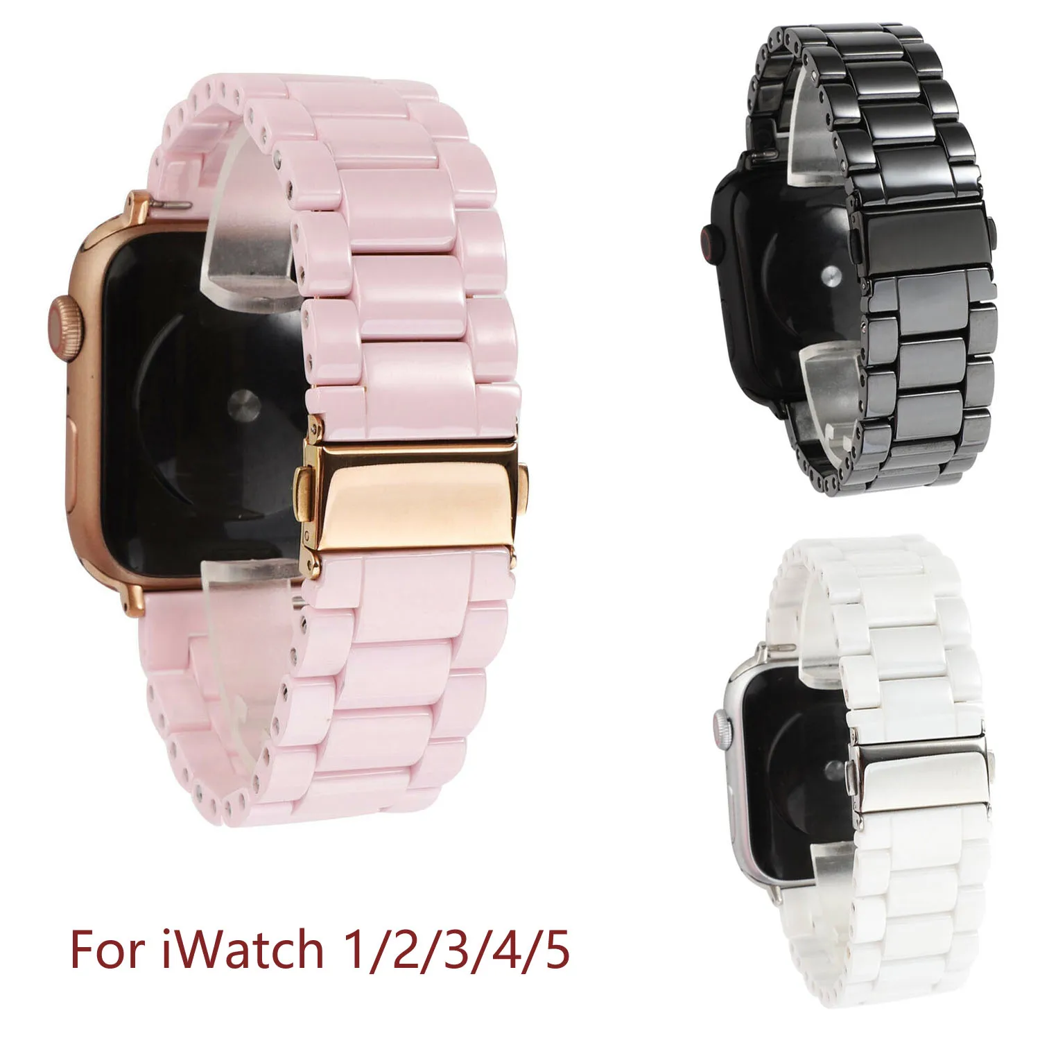 3 Beads Ceramic Watchband for iWatch Apple Watch Series 5 4 3 2 1 38mm 40mm 42mm 44mm Women Men Band Wrist Belt Link Strap
3 Beads Ceramic Watchband for iWatch Apple Watch Series 5 4 3 2 1 38mm 40mm 42mm 44mm Women Men Band Wrist Belt Link Strap