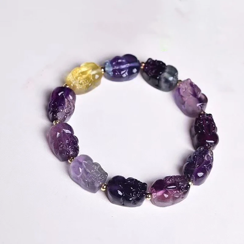 Wholesale Color Fluorite Natural Crystal Bracelets Carving Pixiu Beads Hand String Lucky Wealthy for Women Men Crystal Jewelry
Wholesale Color Fluorite Natural Crystal Bracelets Carving Pixiu Beads Hand String Lucky Wealthy for Women Men Crystal Jewelry