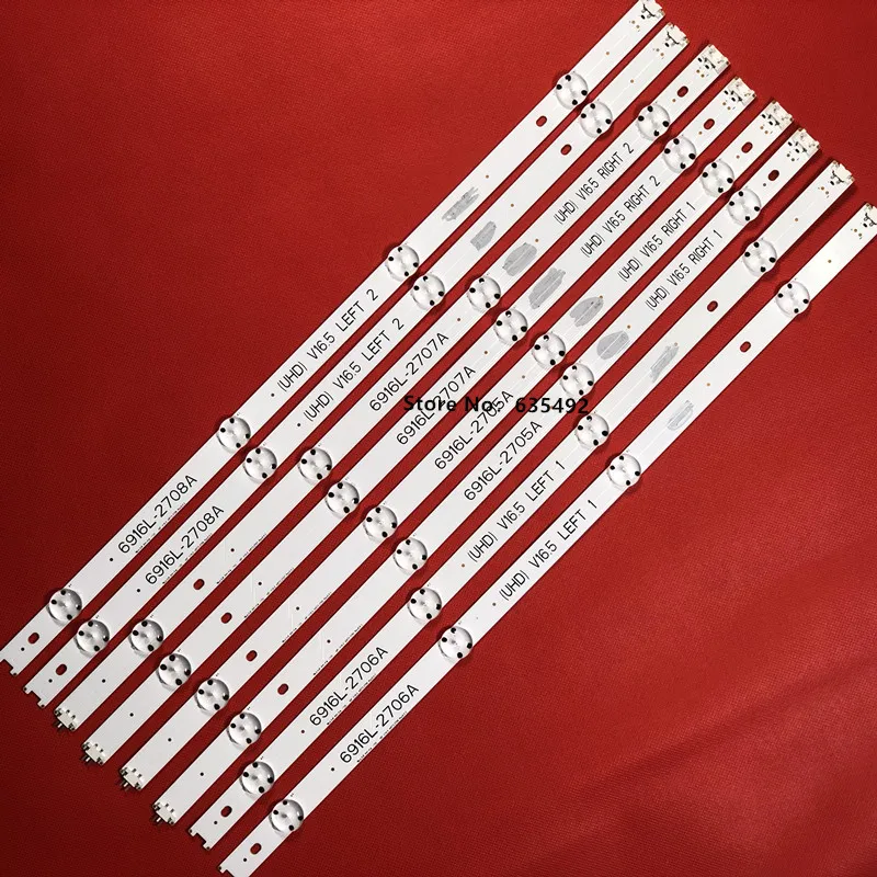 New 5set LED Stip 6916L-2705A 6916L-2706A 6916L-2707A 6916L-2708A For 49LH570V 49LH590V 49UH603V 49UH610V 49UH620V LC490DGE
New 5set LED Stip 6916L-2705A 6916L-2706A 6916L-2707A 6916L-2708A For 49LH570V 49LH590V 49UH603V 49UH610V 49UH620V LC490DGE