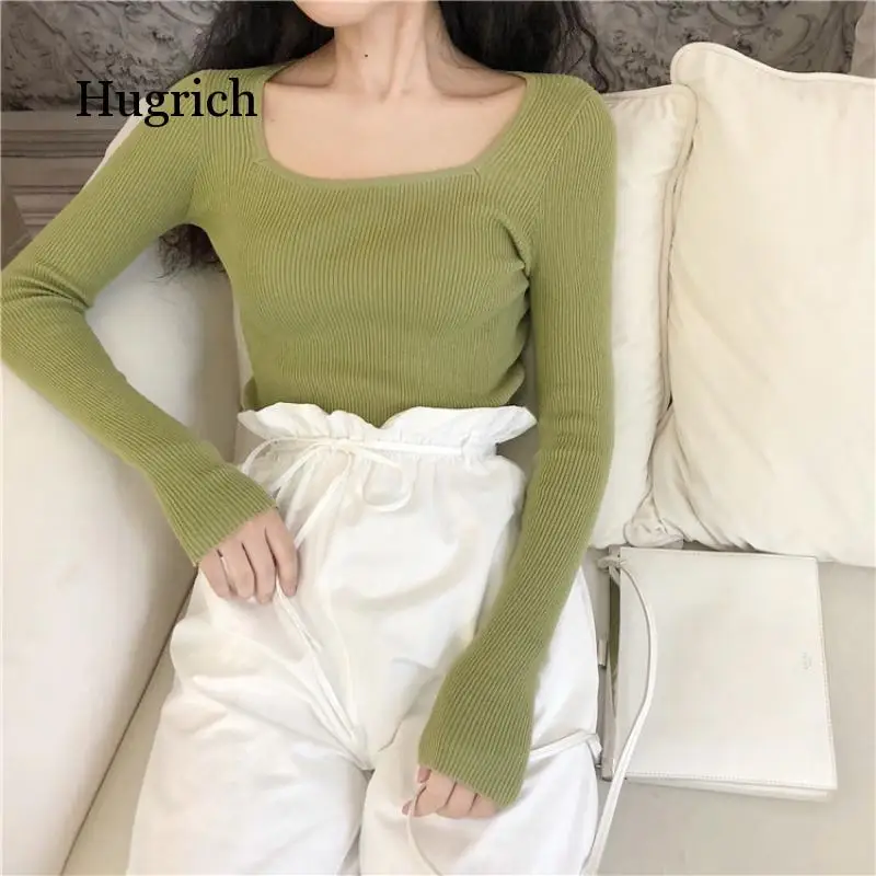 Square Collar Long Sleeve T-Shirt Women's Korean Slim Bottomed Sweater Autumn Winter Female Elegant Top
Square Collar Long Sleeve T-Shirt Women's Korean Slim Bottomed Sweater Autumn Winter Female Elegant Top