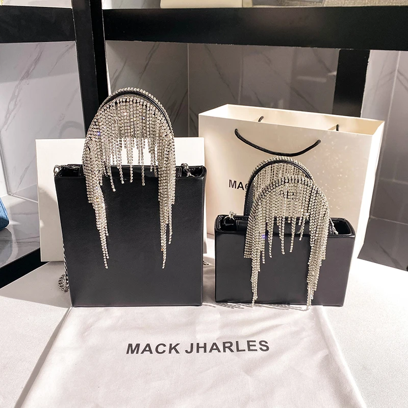 Spring new light luxury rhinestone tassel handbag chain shoulder messenger banquet dress all-match custom women's bag
Spring new light luxury rhinestone tassel handbag chain shoulder messenger banquet dress all-match custom women's bag