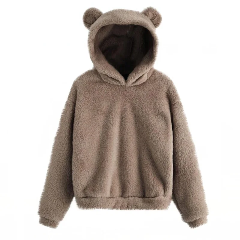 Lovely Fleece Hoodies Cartoon Women Sweatshirt Long Sleeve Warm Bear Ear Hooded Plush Hoody Pullover Lady Winter Tops
Lovely Fleece Hoodies Cartoon Women Sweatshirt Long Sleeve Warm Bear Ear Hooded Plush Hoody Pullover Lady Winter Tops