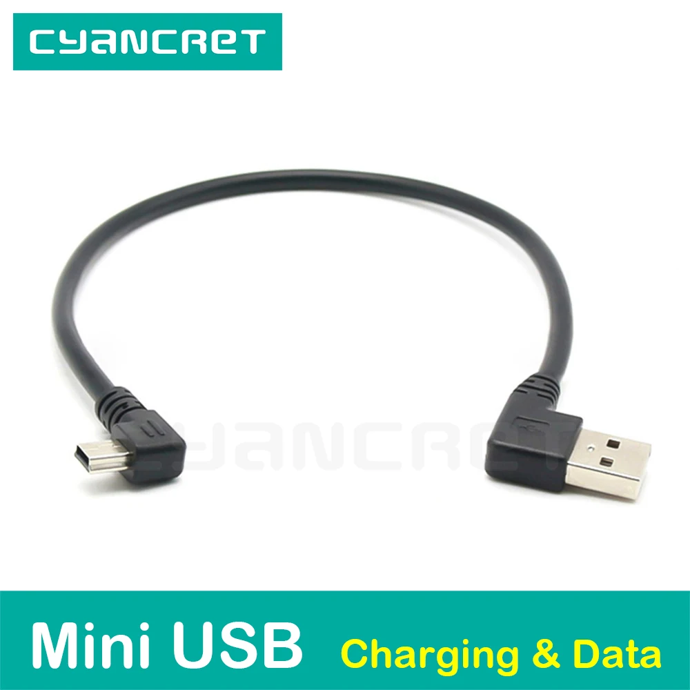 USB 2.0 to Mini USB 5P Data Charging Cable double 90 Degree Plug T-shaped Mouth for Hard disk Digital player Camera Speaker
USB 2.0 to Mini USB 5P Data Charging Cable double 90 Degree Plug T-shaped Mouth for Hard disk Digital player Camera Speaker