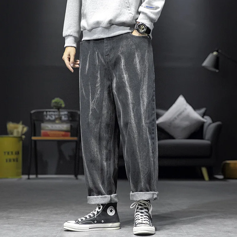 Autumn New Men's Denim Pants Tripe Loose Large Size Pocket Stretchy Breathable Personality Fashion Casual Male Wide Leg Pants
Autumn New Men's Denim Pants Tripe Loose Large Size Pocket Stretchy Breathable Personality Fashion Casual Male Wide Leg Pants