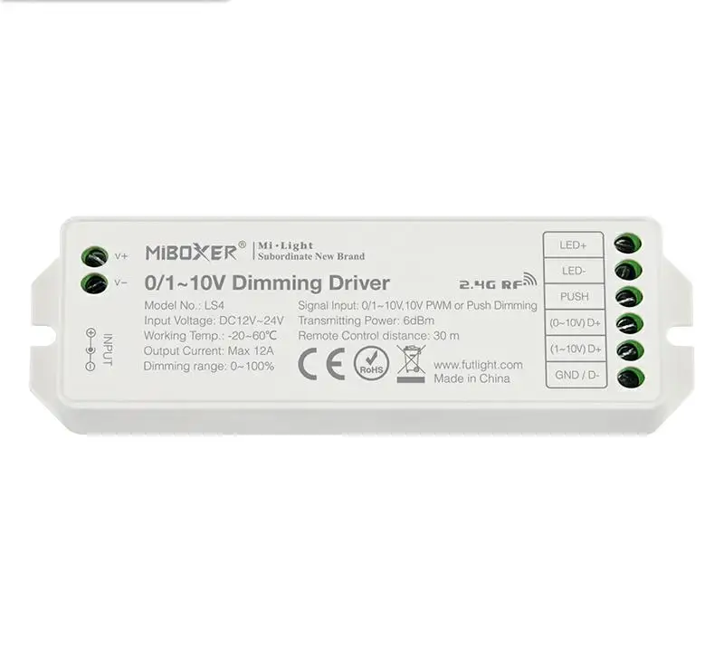 MiBoxer LS4 DC12V~24V 2.4G Wireless Remote LED Controller Smart Phone App Control Smart Dimmer 0/1~10V Dimming Driver
MiBoxer LS4 DC12V~24V 2.4G Wireless Remote LED Controller Smart Phone App Control Smart Dimmer 0/1~10V Dimming Driver