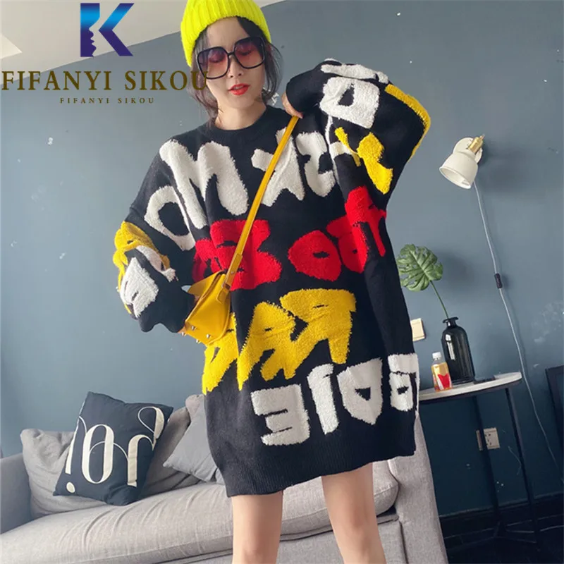 2021 Autumn Winter Sweaters Women Thick Warm Pullover Letter Embroidery Fashion Knitted Sweater O-Neck Long Sleeve Loose Tops
2021 Autumn Winter Sweaters Women Thick Warm Pullover Letter Embroidery Fashion Knitted Sweater O-Neck Long Sleeve Loose Tops