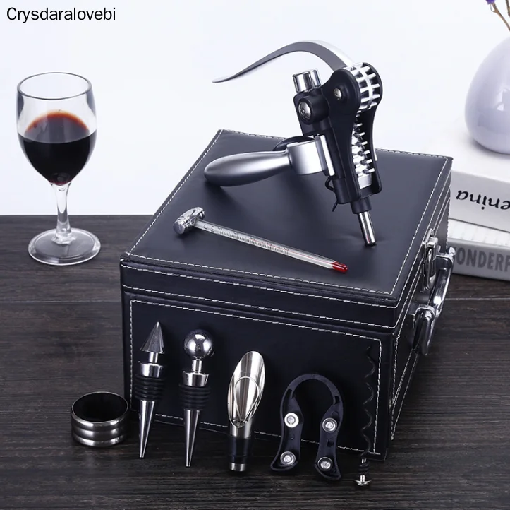 Professional Multi-function Screw Corkscrew Wine opener Stopper Pourer Set in Box Wooden Case Bottle Opener Suit As Gift
Professional Multi-function Screw Corkscrew Wine opener Stopper Pourer Set in Box Wooden Case Bottle Opener Suit As Gift