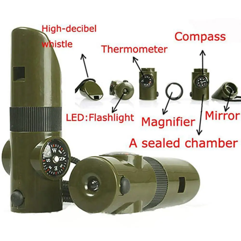 40%HOT7 in 1 Camping Hiking Survival Compass Thermometer Flashlight Magnifier Whistle Tool Survival Kit Nylon Neck Strap Compass
40%HOT7 in 1 Camping Hiking Survival Compass Thermometer Flashlight Magnifier Whistle Tool Survival Kit Nylon Neck Strap Compass