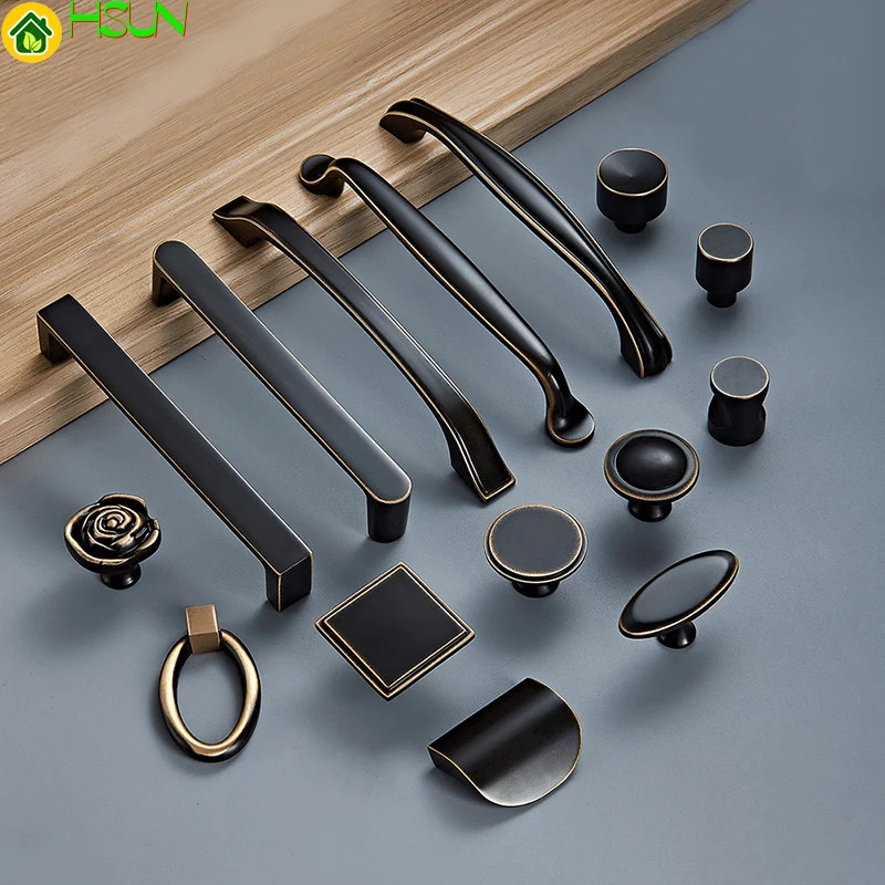 Wardrobe American Style Brass Knobs Handles Drawer Pulls Kitchen Cabinet Knobs Black Furniture Handles Hardware Accessories
Wardrobe American Style Brass Knobs Handles Drawer Pulls Kitchen Cabinet Knobs Black Furniture Handles Hardware Accessories