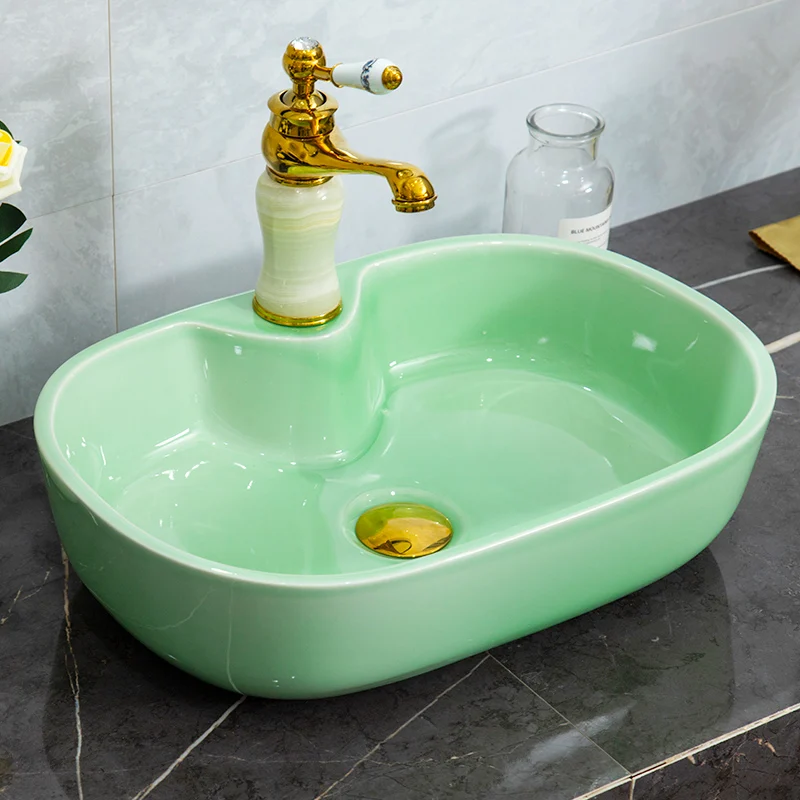 Green China Artistic Porcelain Handmade Porcelain Lavabo Bathroom Vessel Sinks ceramic wash basin porcelain wash basin oval
Green China Artistic Porcelain Handmade Porcelain Lavabo Bathroom Vessel Sinks ceramic wash basin porcelain wash basin oval