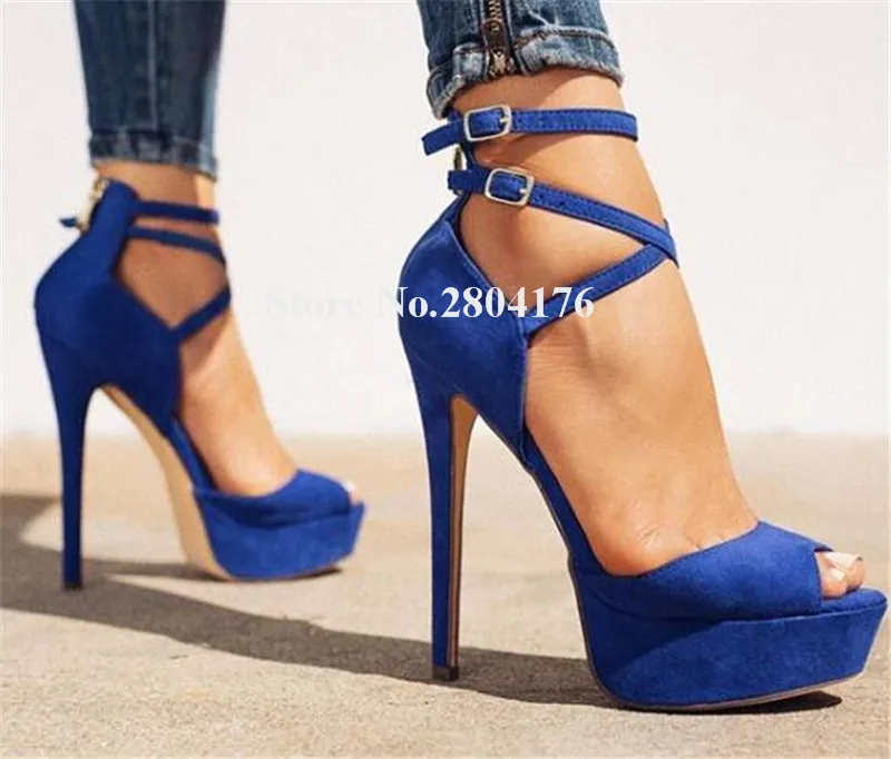 New Fashion Women Open Toe Suede Leather High Platform Stiletto Heel Sandals Blue Ankle Straps High Heel Sandals Dress Heels
New Fashion Women Open Toe Suede Leather High Platform Stiletto Heel Sandals Blue Ankle Straps High Heel Sandals Dress Heels
