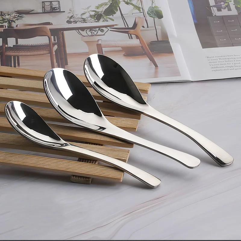 Stainless Steel Cutlery Silver Polished Large Medium Small Soup Rice Spoon Household Kitchen Supplies Tableware
Stainless Steel Cutlery Silver Polished Large Medium Small Soup Rice Spoon Household Kitchen Supplies Tableware