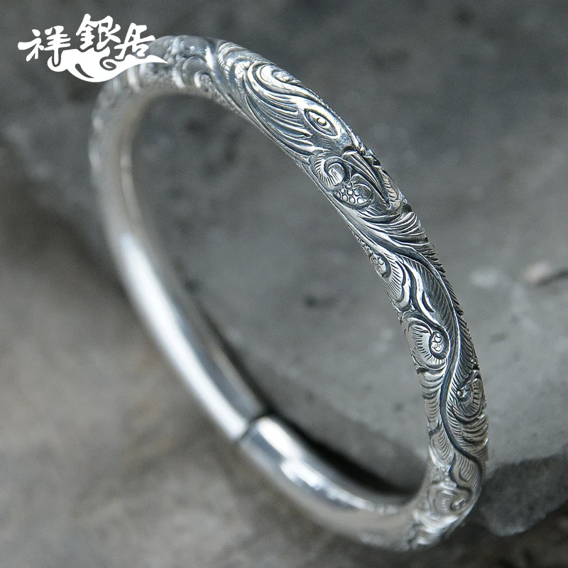 ★original handmade 999 foot silver lady Phoenix smooth face round bar opening national style pure silver bracelet
★original handmade 999 foot silver lady Phoenix smooth face round bar opening national style pure silver bracelet