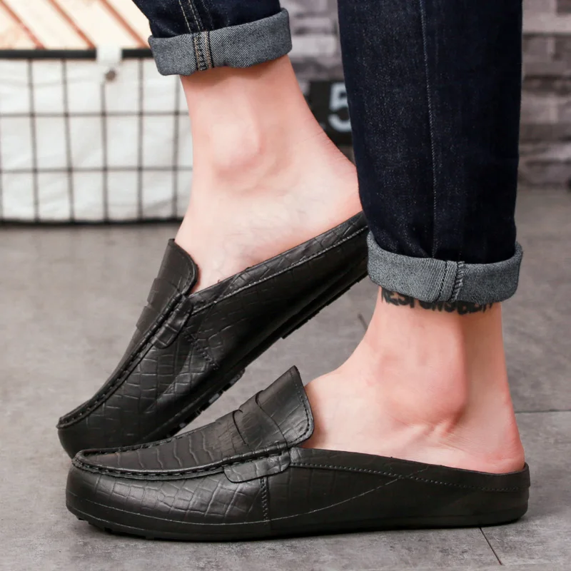 Chaussure Homme Leather Men Shoes Casual Half Slippers Outdoor Walking Beach Half Slippers Fashion Fashion Shoes Man
Chaussure Homme Leather Men Shoes Casual Half Slippers Outdoor Walking Beach Half Slippers Fashion Fashion Shoes Man
