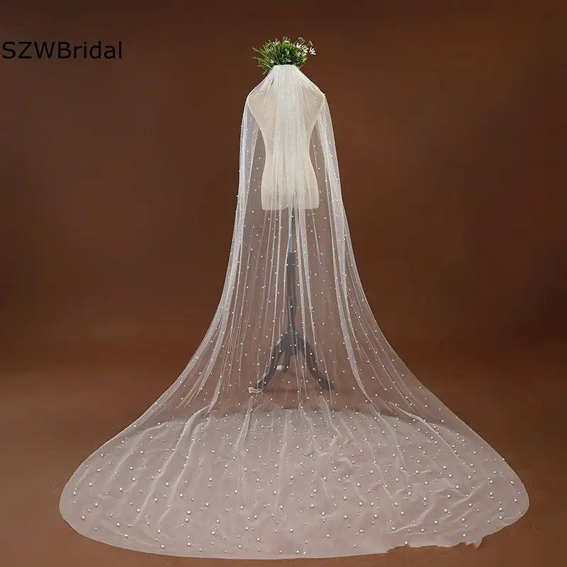 Elegant Ivory Cathedral Wedding veil Beaded Pearls Bride Vail Wedding accessories Mariage boda velos de novia Bridal Veils
Elegant Ivory Cathedral Wedding veil Beaded Pearls Bride Vail Wedding accessories Mariage boda velos de novia Bridal Veils