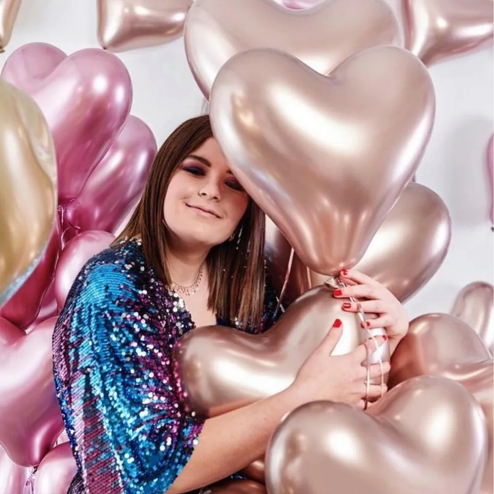 10pcs 10 inch 2.3g Metal Chrome Pearl Heart Latex Balloons Thick Metallic Inflatable Air Balls Globos Valentines Day Party Decor
10pcs 10 inch 2.3g Metal Chrome Pearl Heart Latex Balloons Thick Metallic Inflatable Air Balls Globos Valentines Day Party Decor
