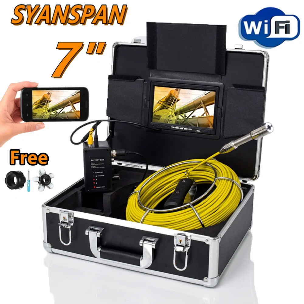 DVR/WiFi 20/30/50/100M Pipe Inspection Camera SYANSPAN 7"/9" Monitor HD 1000TVL Waterproof IP68 Drain Sewer Industrial Endoscope
DVR/WiFi 20/30/50/100M Pipe Inspection Camera SYANSPAN 7"/9" Monitor HD 1000TVL Waterproof IP68 Drain Sewer Industrial Endoscope