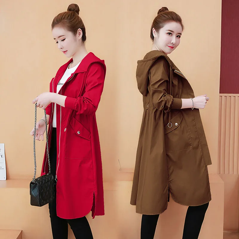 Autumn Woman Hooded Trench Coat Fashion Solid Zipper Waterproof Outerwear Loose Female Long Sleeve Windbreaker 3XL 245
Autumn Woman Hooded Trench Coat Fashion Solid Zipper Waterproof Outerwear Loose Female Long Sleeve Windbreaker 3XL 245
