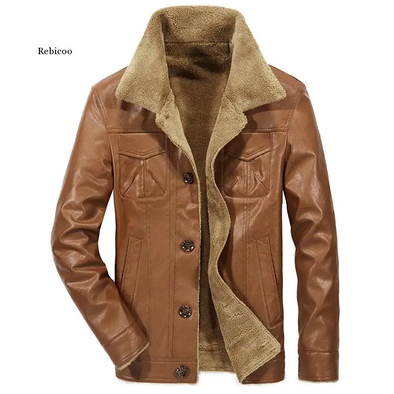 New Men Winter Leather Jacket Fur Collar Bomber Jacket Men Thick Warm Plus Velvet Casual Motor Jacket Men
New Men Winter Leather Jacket Fur Collar Bomber Jacket Men Thick Warm Plus Velvet Casual Motor Jacket Men