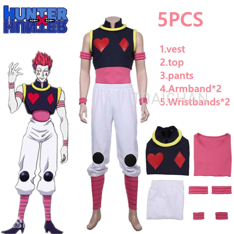 Костюм для косплея Hisoka из аниме, Униформа, жилет, штаны, костюмы для взрослых на Хэллоуин, яркий цирк
Костюм для косплея Hisoka из аниме, Униформа, жилет, штаны, костюмы для взрослых на Хэллоуин, яркий цирк