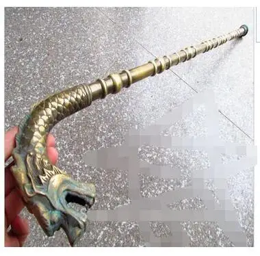 90CM China fengshui Brass Practical tool for copper statues of dragon head cane, cane, mountaineering cane
90CM China fengshui Brass Practical tool for copper statues of dragon head cane, cane, mountaineering cane