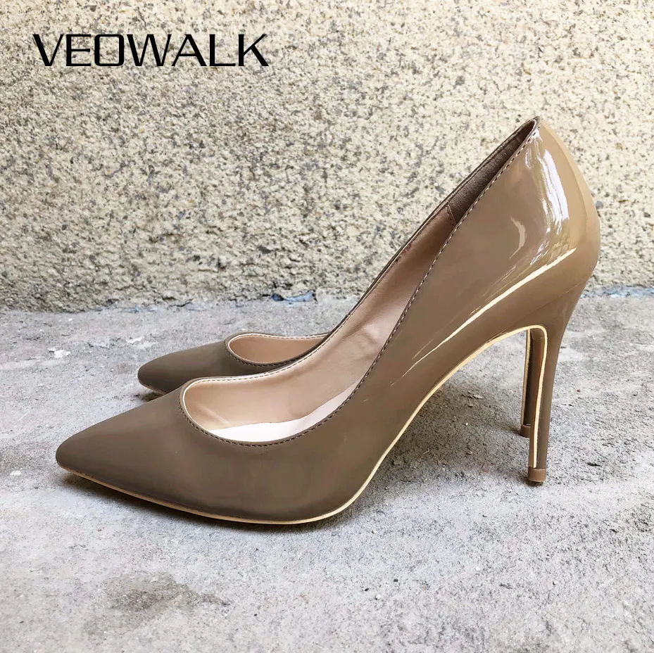 Женские лакированные туфли-лодочки Veowalk, туфли-лодочки цвета хаки на высоком каблуке-шпильке с острым носком, модная классическая обувь для офиса
Женские лакированные туфли-лодочки Veowalk, туфли-лодочки цвета хаки на высоком каблуке-шпильке с острым носком, модная классическая обувь для офиса