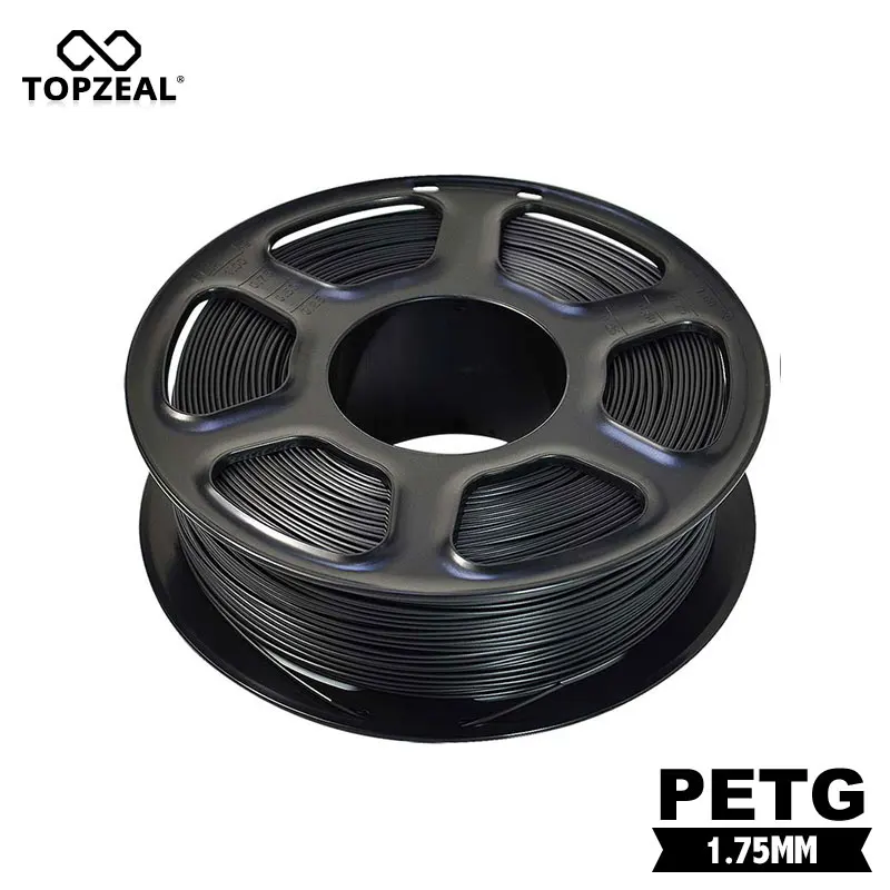TOPZEAL PETG черный цвет 3d принтер нить мерная точность +/-0,02 мм PETG 1 кг катушка для 3d принтера
