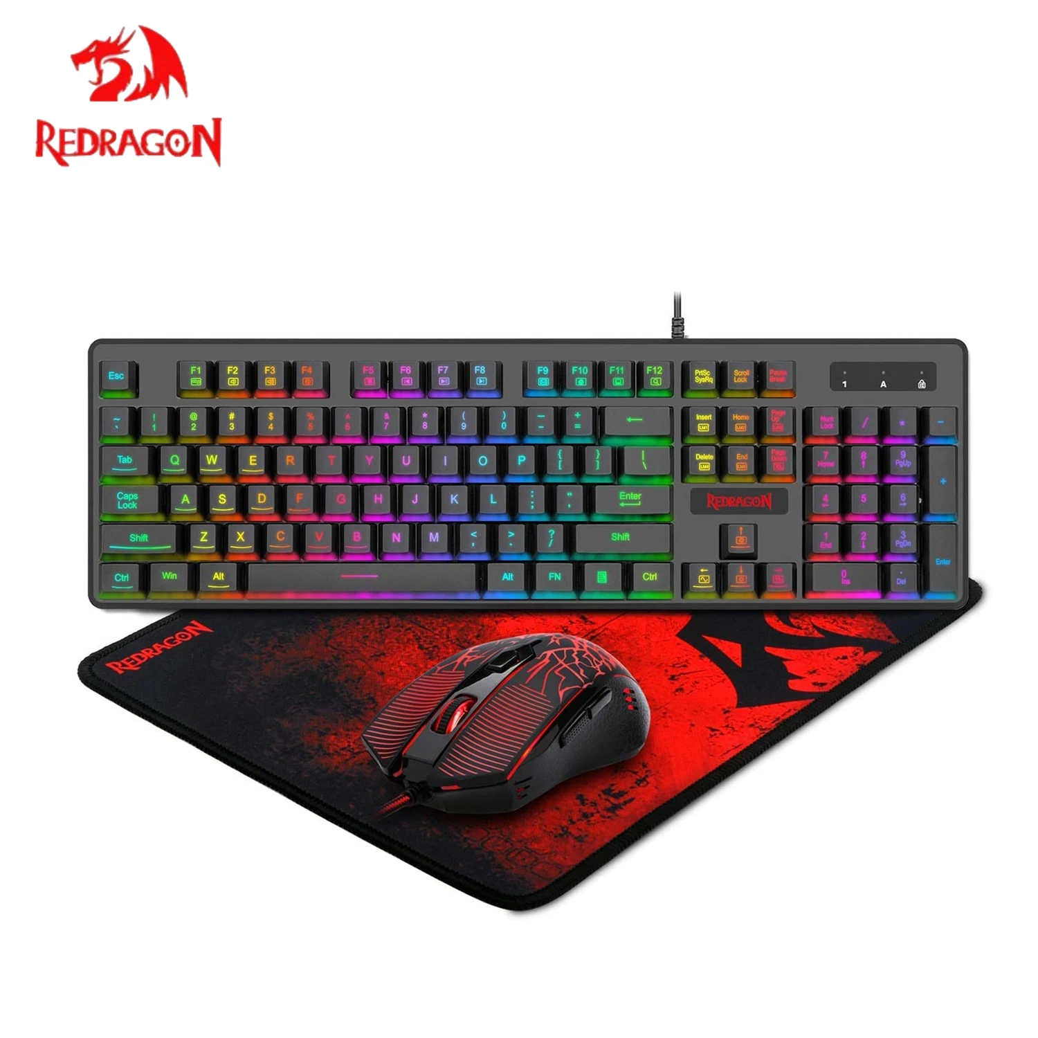 Redragon S107 Gaming Keyboard and Mouse Combo Large Mouse Pad Mechanical Feel RGB Backlit 3200 DPI Mouse for Windows PC
Redragon S107 Gaming Keyboard and Mouse Combo Large Mouse Pad Mechanical Feel RGB Backlit 3200 DPI Mouse for Windows PC