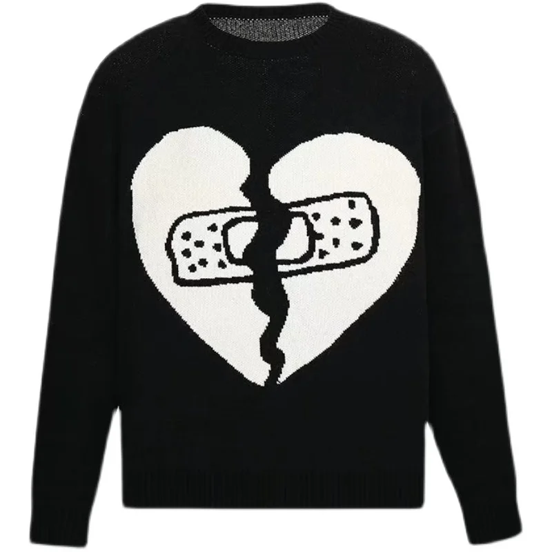 2021 spring and autumn new heartbreak band aid sweater men's fashion ins high street round neck clothes loose couple men coat
2021 spring and autumn new heartbreak band aid sweater men's fashion ins high street round neck clothes loose couple men coat