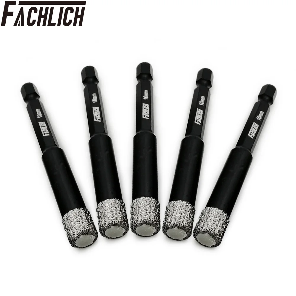 FACHLICH 5pcs Dry Diamond Drill Core Bit Quick-fit Shank Drilling Hole Saw Dia 10mm for Tile Ceramic Hole drill Bits
FACHLICH 5pcs Dry Diamond Drill Core Bit Quick-fit Shank Drilling Hole Saw Dia 10mm for Tile Ceramic Hole drill Bits