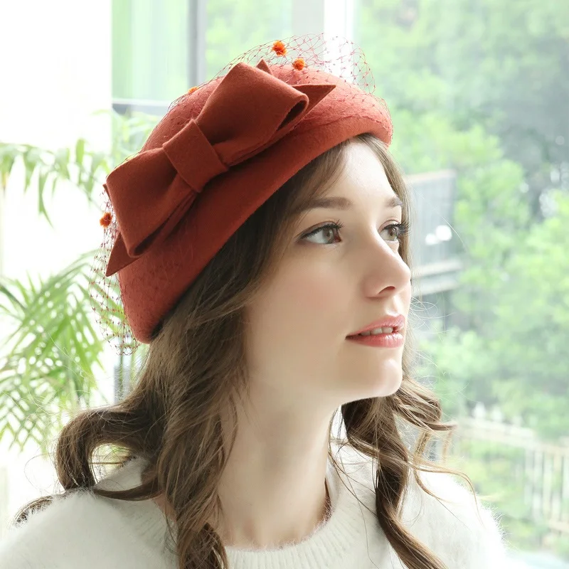 H7788 Women Beret Hat Autumn Winter Wool Felt Mesh Yarn Bowknot Cap Lady Elegant Korean Warm High Quality Fashion Shopping Hats
H7788 Women Beret Hat Autumn Winter Wool Felt Mesh Yarn Bowknot Cap Lady Elegant Korean Warm High Quality Fashion Shopping Hats